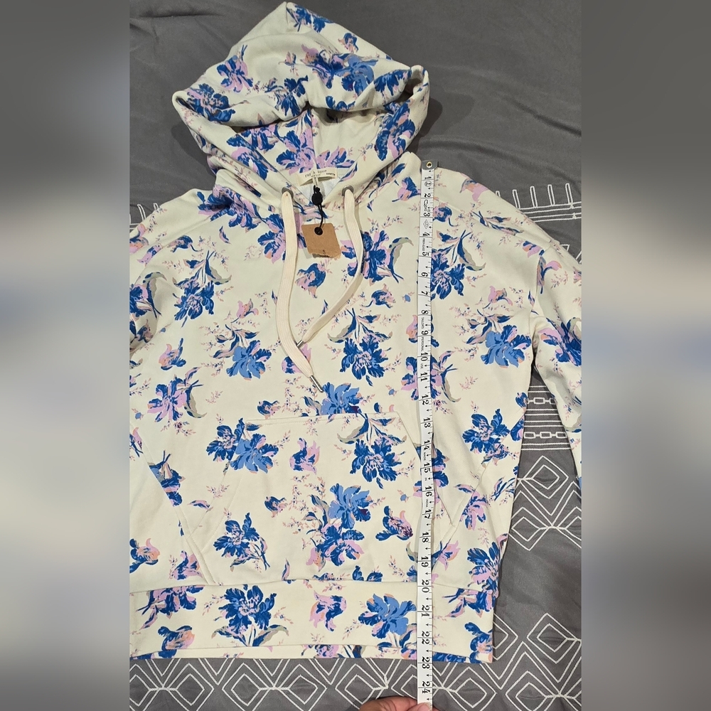 Rag & Bone City Floral Print Organic Cotton Hoodie Size XXS - Picture 3 of 6